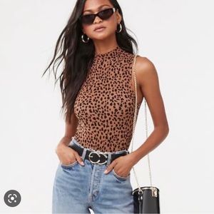 Forever 21 High Neck Leopard Bodysuit!